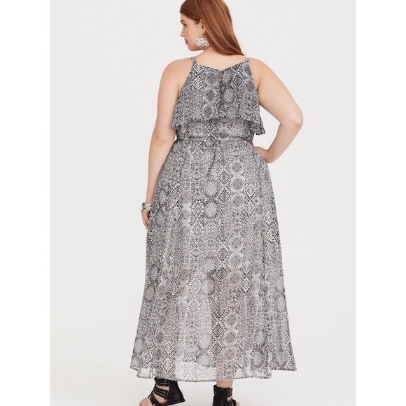 Torrid Dress Sleeveless 2X Plus Size Black White Ikat Print Lightweight Beach - Picture 3 of 12